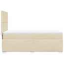 kontinentalseng med madras 80x200 cm stof cremefarvet