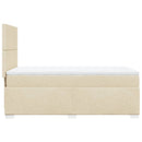 kontinentalseng med madras 90x190 cm stof cremefarvet