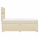 kontinentalseng med madras 90x190 cm stof cremefarvet