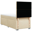 kontinentalseng med madras 90x190 cm stof cremefarvet