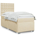 kontinentalseng med madras 90x190 cm stof cremefarvet