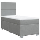 kontinentalseng med madras 90x200 cm stof lysegrå