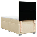 kontinentalseng med madras 90x200 cm stof cremefarvet