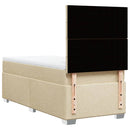 kontinentalseng med madras 90x200 cm stof cremefarvet