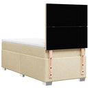 kontinentalseng med madras 100x200 cm stof cremefarvet