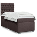 kontinentalseng med madras 100x200 cm stof mørkebrun