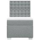 kontinentalseng med madras 100x200 cm stof lysegrå