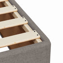 kontinentalseng med madras 100x200 cm stof gråbrun