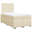 kontinentalseng med madras 120x190 cm stof cremefarvet