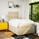 kontinentalseng med madras 120x190 cm stof cremefarvet