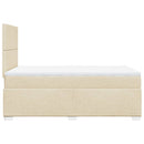 kontinentalseng med madras 120x190 cm stof cremefarvet