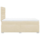kontinentalseng med madras 120x190 cm stof cremefarvet