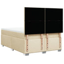 kontinentalseng med madras 140x190 cm stof cremefarvet