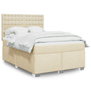 kontinentalseng med madras 140x190 cm stof cremefarvet