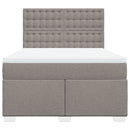 kontinentalseng med madras 160x200 cm stof gråbrun