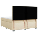 kontinentalseng med madras 180x200 cm stof cremefarvet