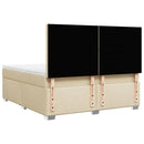 kontinentalseng med madras 180x200 cm stof cremefarvet