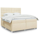 kontinentalseng med madras 200x200 cm stof cremefarvet