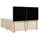 kontinentalseng med madras 200x200 cm stof cremefarvet