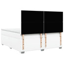 kontinentalseng med madras 200x200 cm kunstlæder hvid