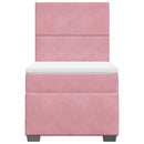 kontinentalseng med madras 90x190 cm fløjl pink
