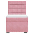 kontinentalseng med madras 90x190 cm fløjl pink