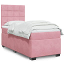 kontinentalseng med madras 90x190 cm fløjl pink