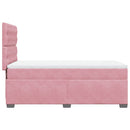 kontinentalseng med madras 90x190 cm fløjl pink