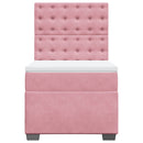 kontinentalseng med madras 90x190 cm fløjl pink