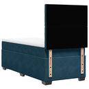 kontinentalseng med madras 100x200 cm fløjl blå