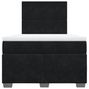 kontinentalseng med madras 120x190 cm velour sort