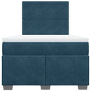 kontinentalseng med madras 120x190 cm velour blå
