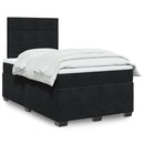 kontinentalseng med madras 120x190 cm velour sort