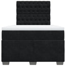 kontinentalseng med madras 120x190 cm velour sort