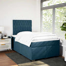 kontinentalseng med madras 120x190 cm velour blå