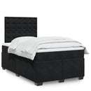 kontinentalseng med madras 120x190 cm velour sort