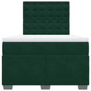 kontinentalseng med madras 120x190 cm velour mørkegrøn
