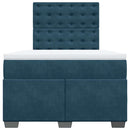 kontinentalseng med madras 120x190 cm velour blå