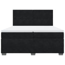 kontinentalseng med madras 200x200 cm fløjl sort