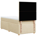 kontinentalseng med madras 90x190 cm stof cremefarvet