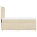 kontinentalseng med madras 90x190 cm stof cremefarvet