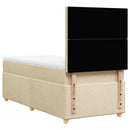 kontinentalseng med madras 90x190 cm stof cremefarvet