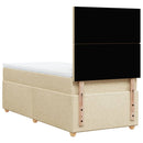 kontinentalseng med madras 90x200 cm stof cremefarvet