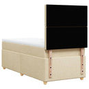 kontinentalseng med madras 100x200 cm stof cremefarvet