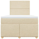 kontinentalseng med madras 120x190 cm stof cremefarvet