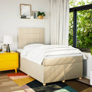 kontinentalseng med madras 120x190 cm stof cremefarvet