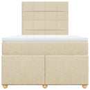 kontinentalseng med madras 120x190 cm stof cremefarvet