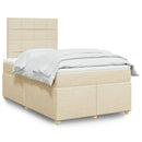 kontinentalseng med madras 120x190 cm stof cremefarvet
