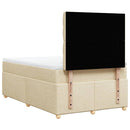 kontinentalseng med madras 120x190 cm stof cremefarvet