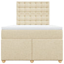 kontinentalseng med madras 120x190 cm stof cremefarvet